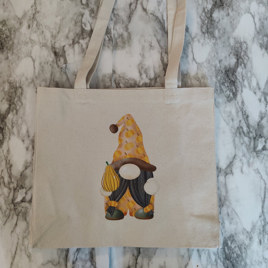 Fall and Gnome Tote Bags 100% Cotton Custom Printed
