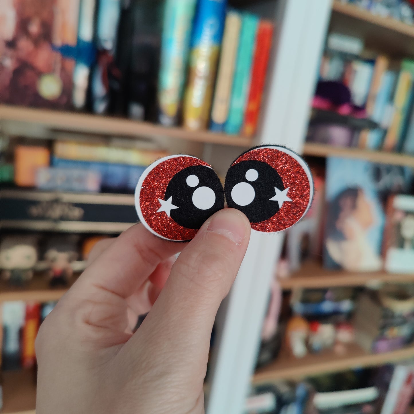 Starry 30mm Red Glitter Felt Eyes