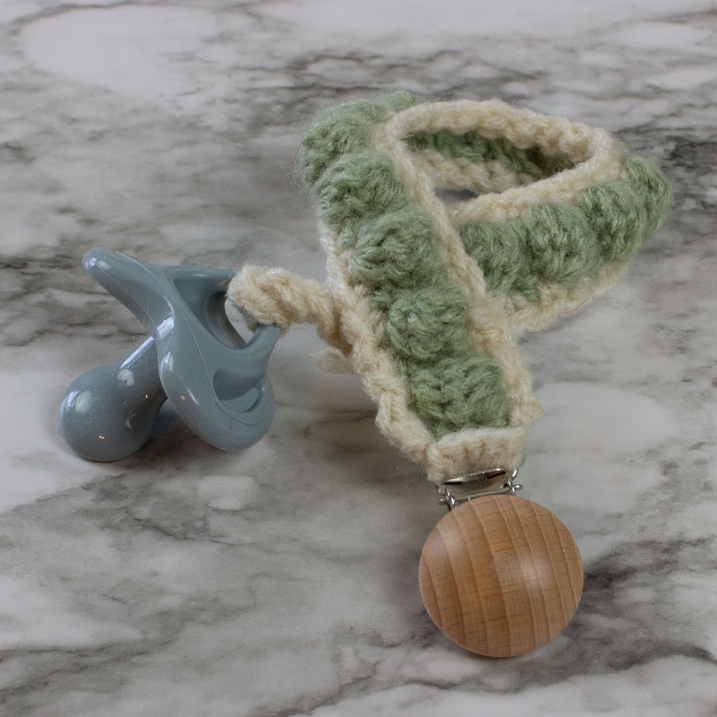 Pacifier Clip Bobble 13 Inches Long Double Hinge Clip