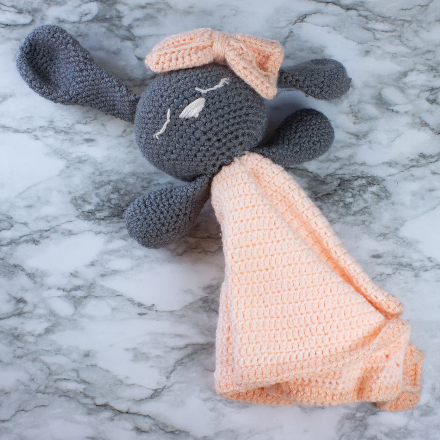 Crochet Bunny Lovey Blanket Stuffed Animal