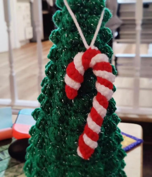 Candy Cane Ornament Crochet Christmas Tree Decoration