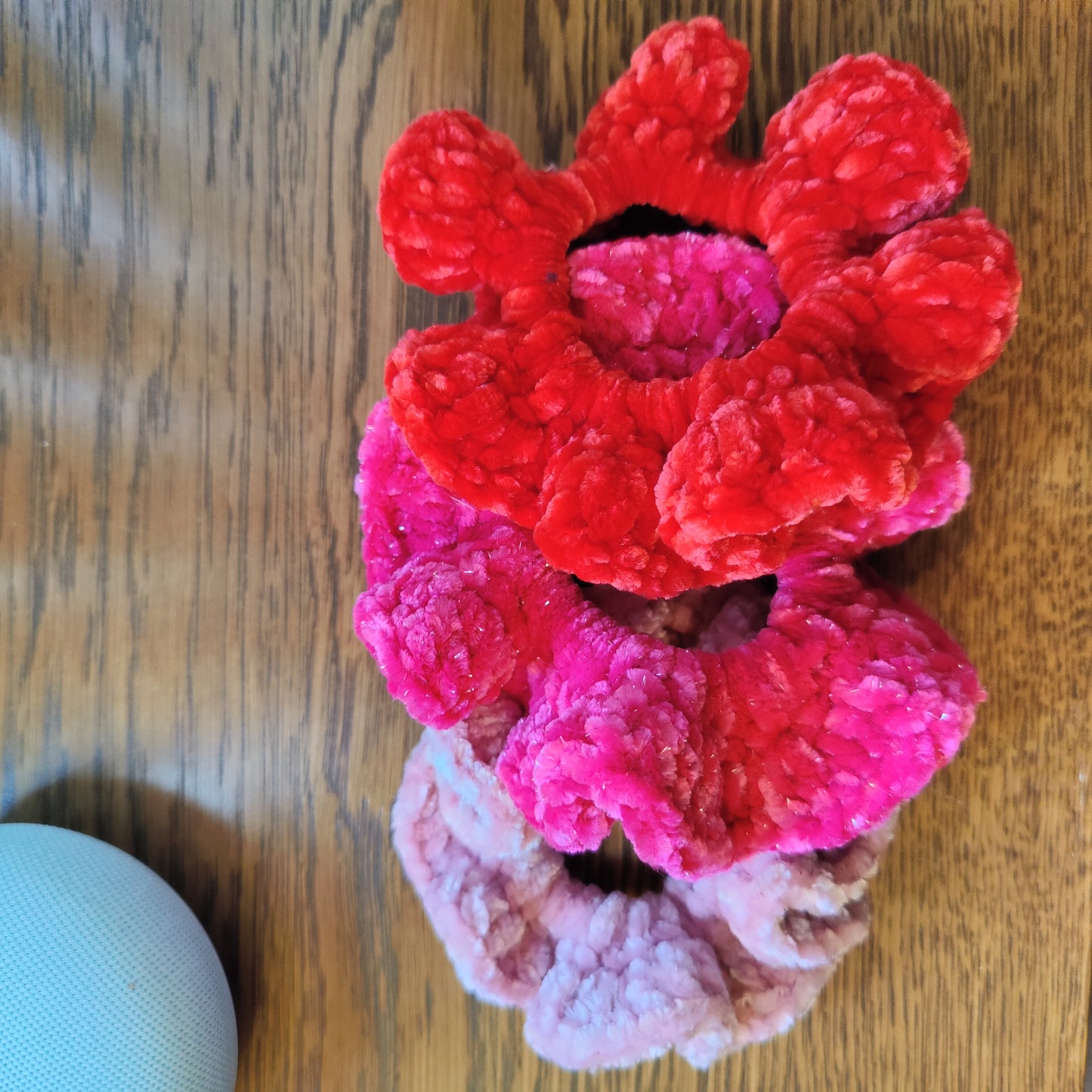 Valentine's Day Velvet Crochet Hair Scrunchies 3-Pack