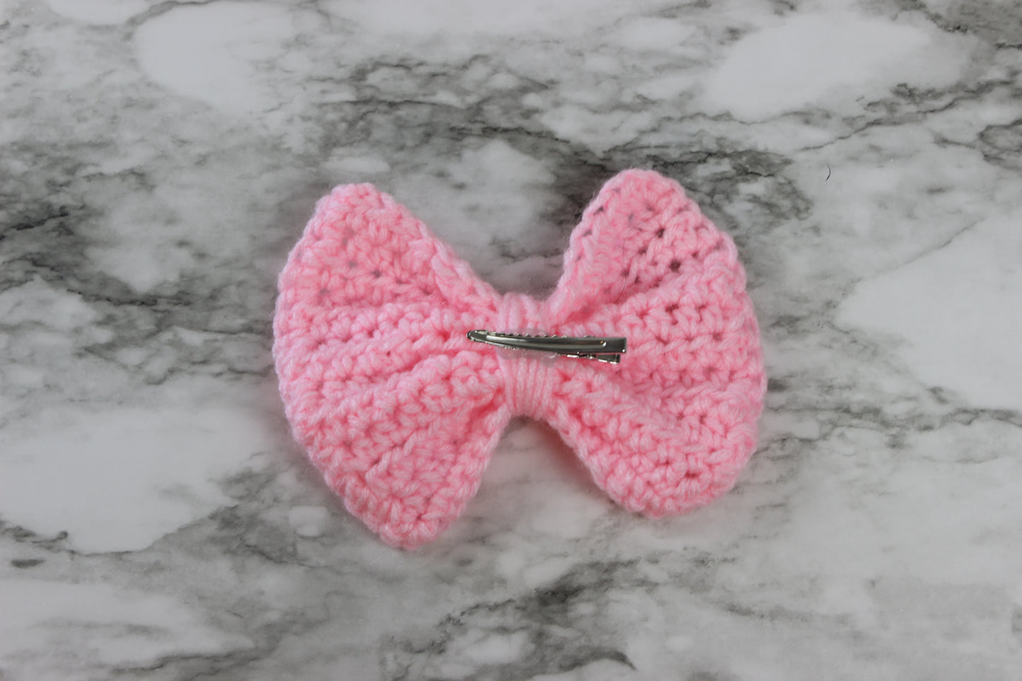 Large Crochet Bow Sawtooth Clips Hair Accessory