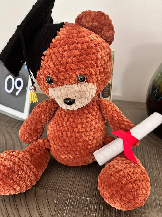 Crochet Graduation Bear Stuffed Animal