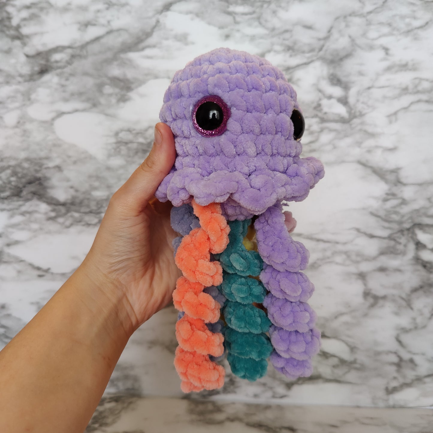 Rainbow Jellyfish Crochet Plushie Amigurumi