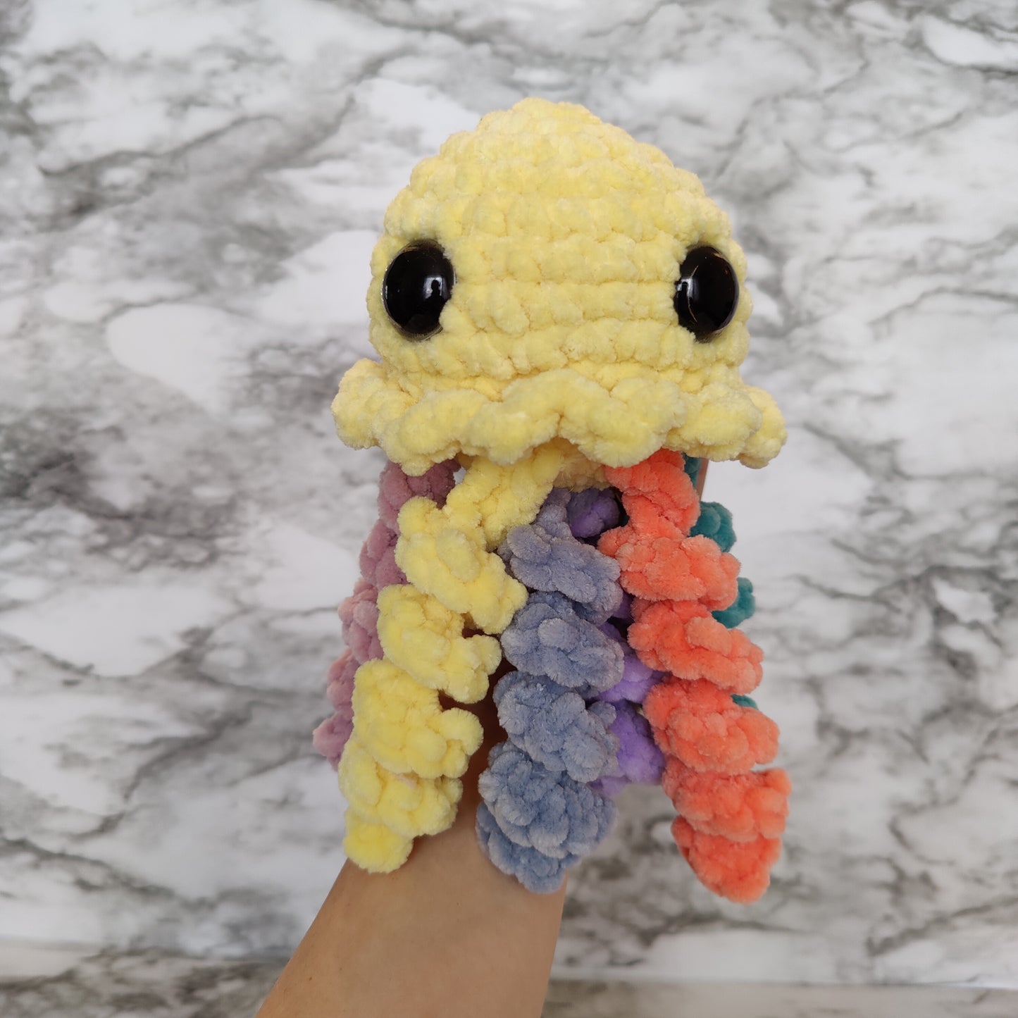 Rainbow Jellyfish Crochet Plushie Amigurumi