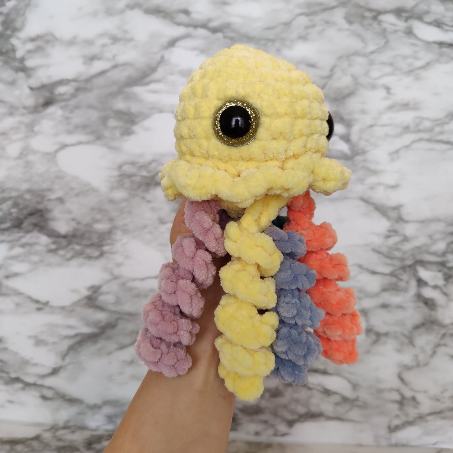 Rainbow Jellyfish Crochet Plushie Amigurumi