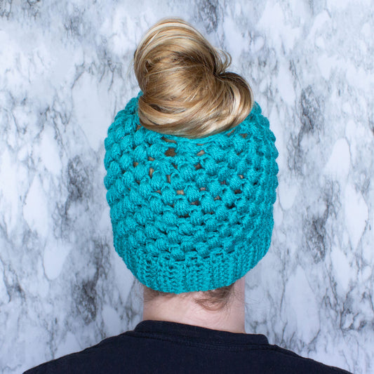 Crochet Messy Bun Hat