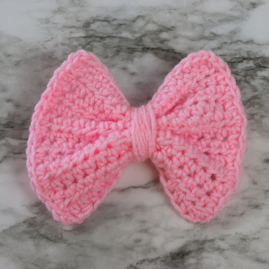 Large Crochet Bow Sawtooth Clips Hair Accessory