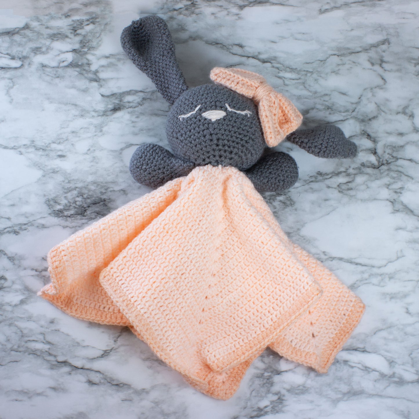 Crochet Bunny Lovey Blanket Stuffed Animal