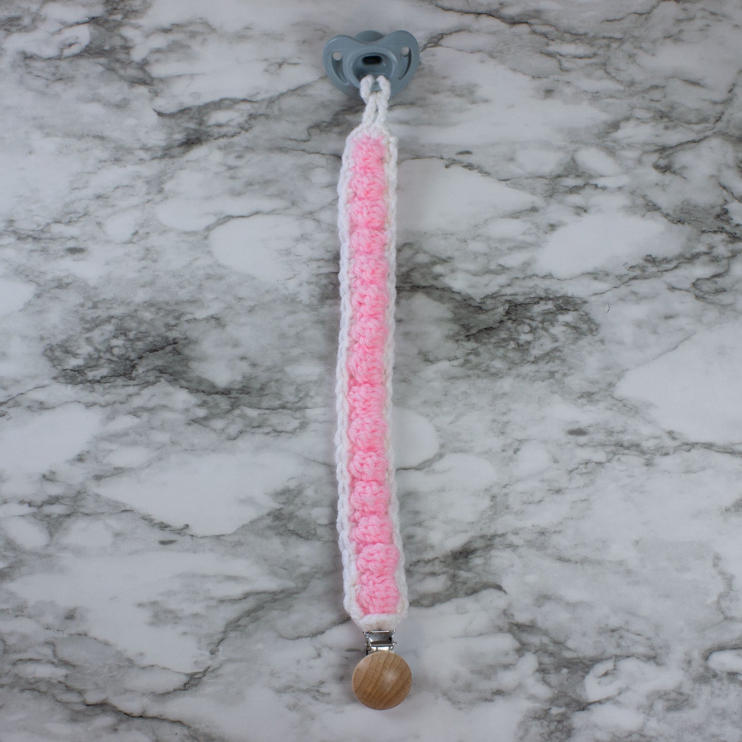 Pacifier Clip Bobble 13 Inches Long Double Hinge Clip