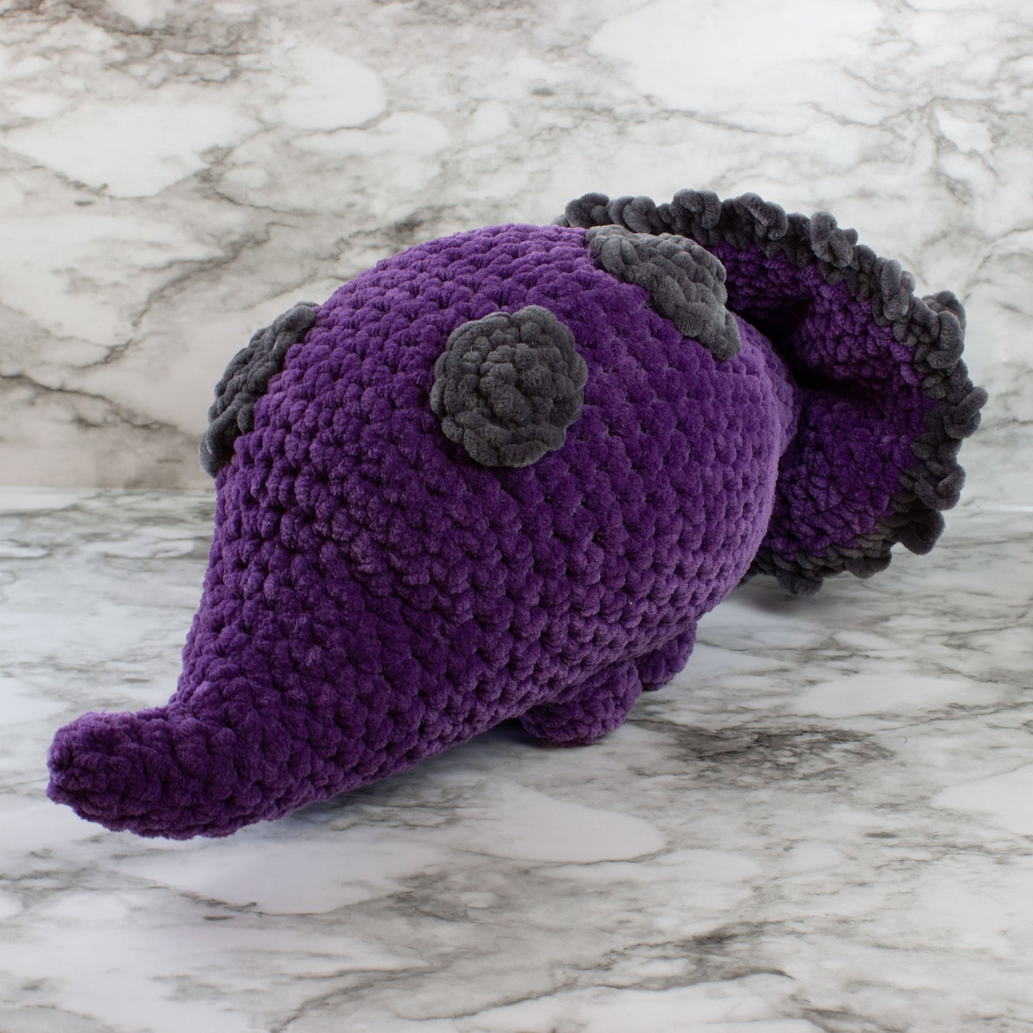 Small Triceratops Dinosaur Chenille Yarn Plushie