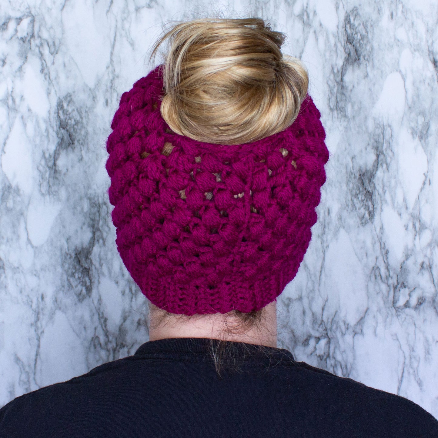 Crochet Messy Bun Hat