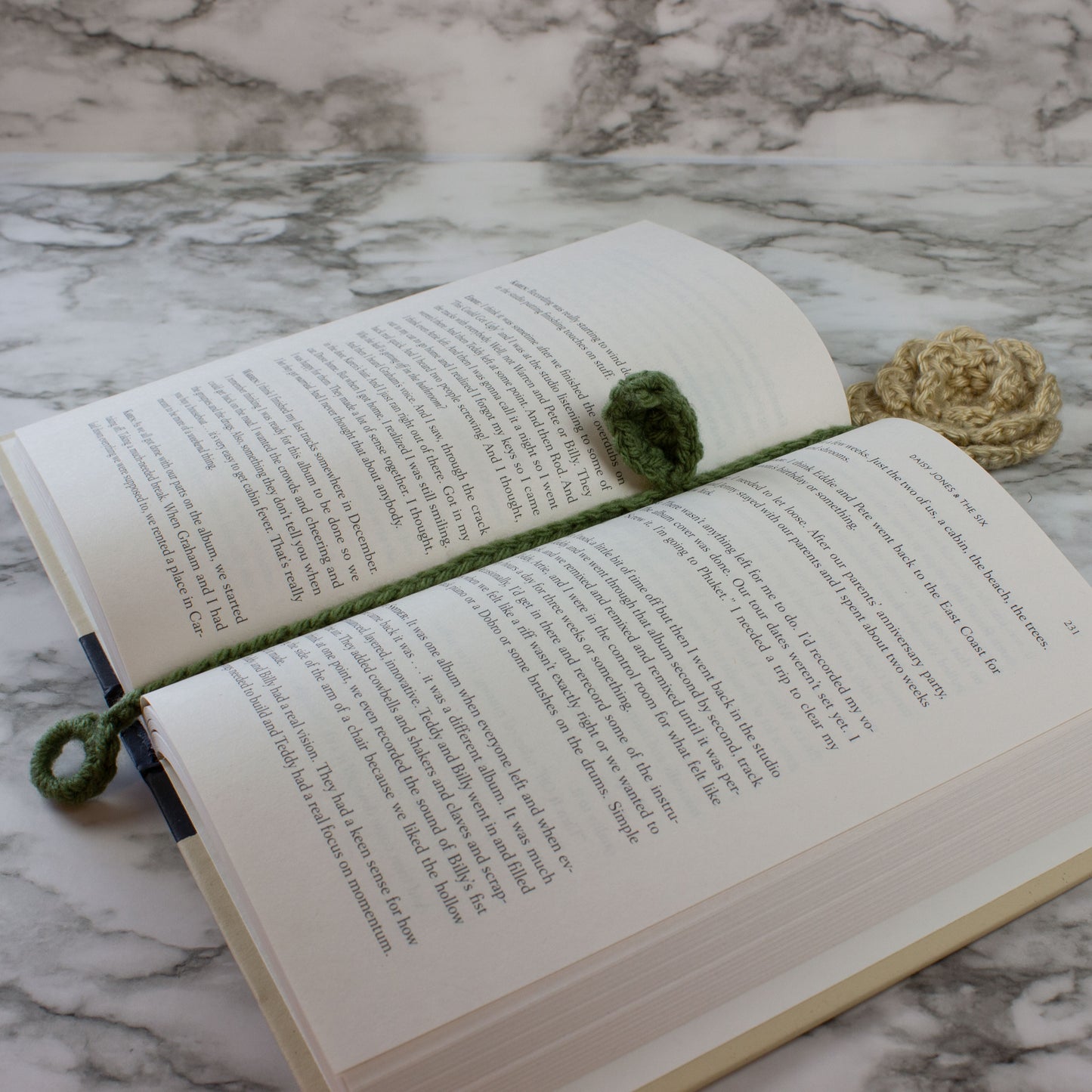 Triple-Layer Flower Crochet Bookmark Book Accessory