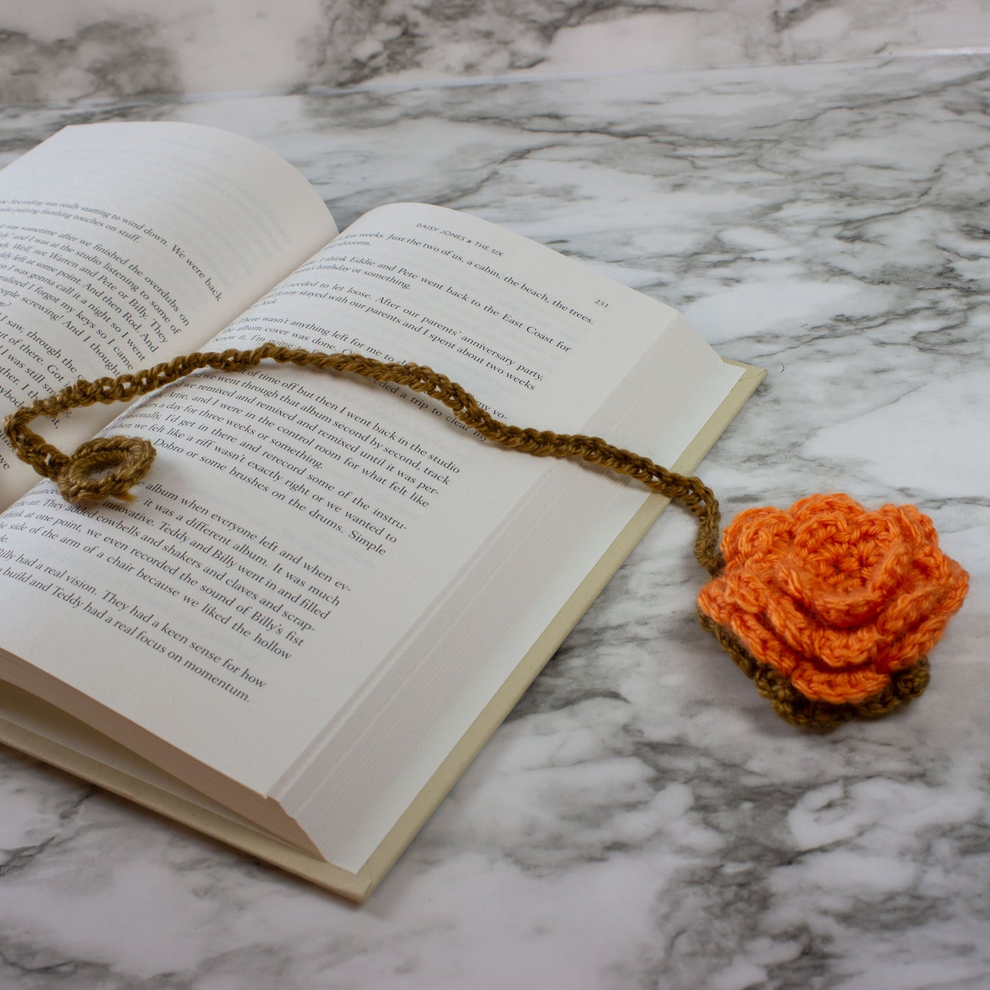 Triple-Layer Flower Crochet Bookmark Book Accessory