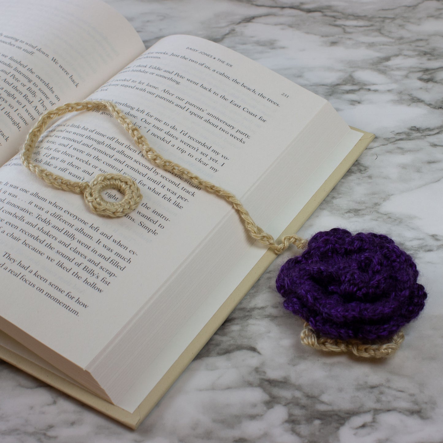 Triple-Layer Flower Crochet Bookmark Book Accessory