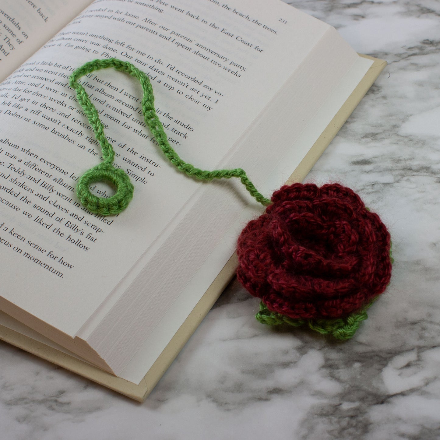 Triple-Layer Flower Crochet Bookmark Book Accessory