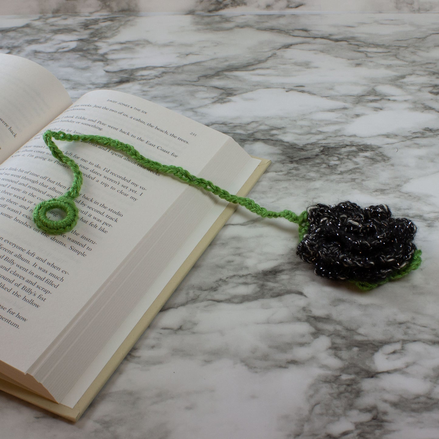 Triple-Layer Flower Crochet Bookmark Book Accessory