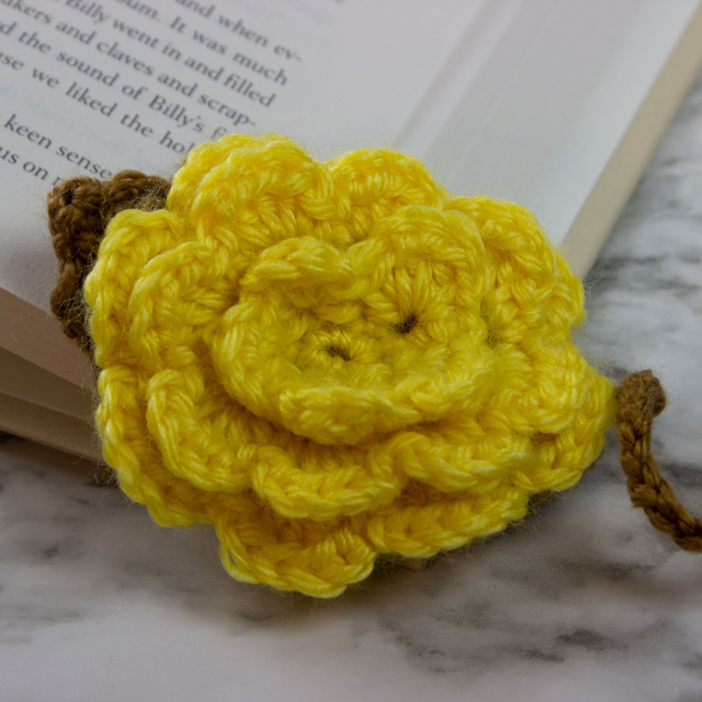 Triple-Layer Flower Crochet Bookmark Book Accessory