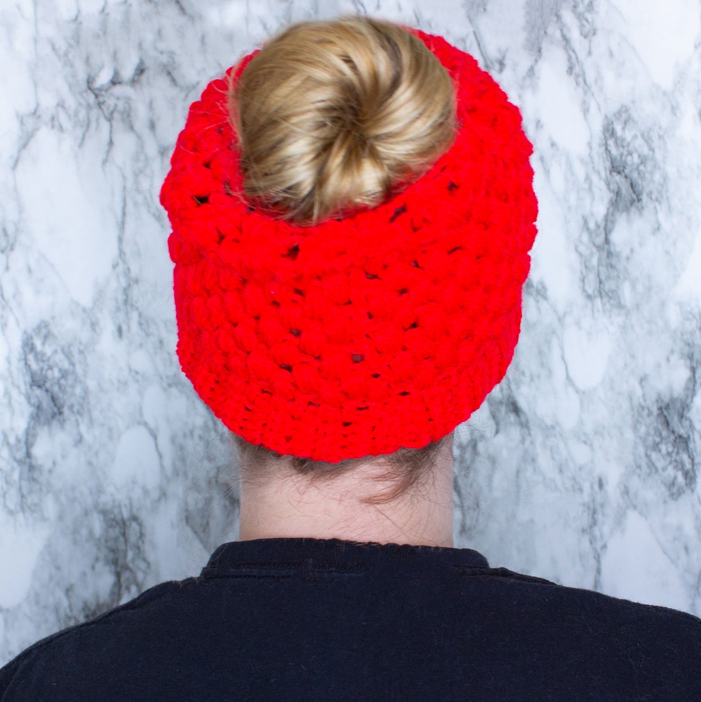 Crochet Messy Bun Hat