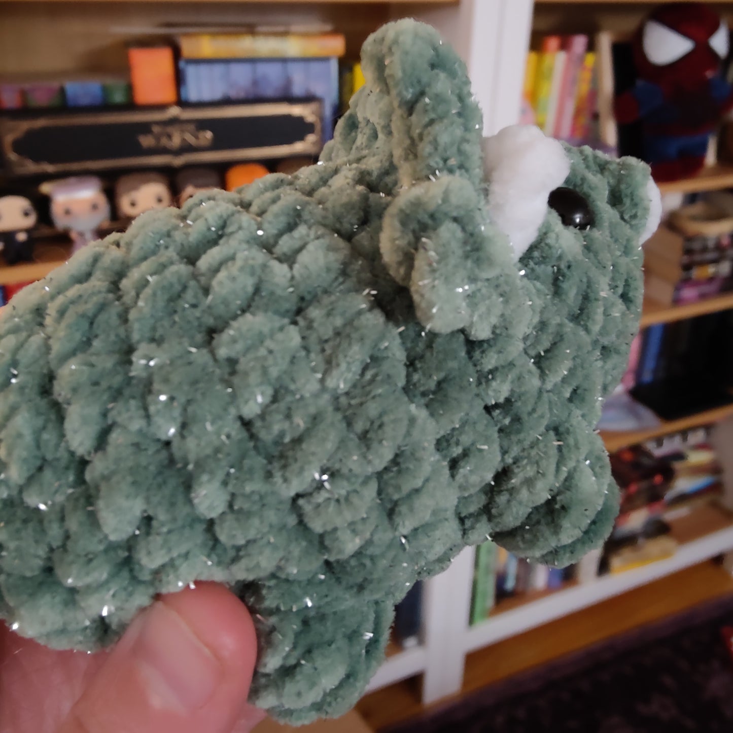 Mini Triceratops Christmas Edition Crochet Plushie