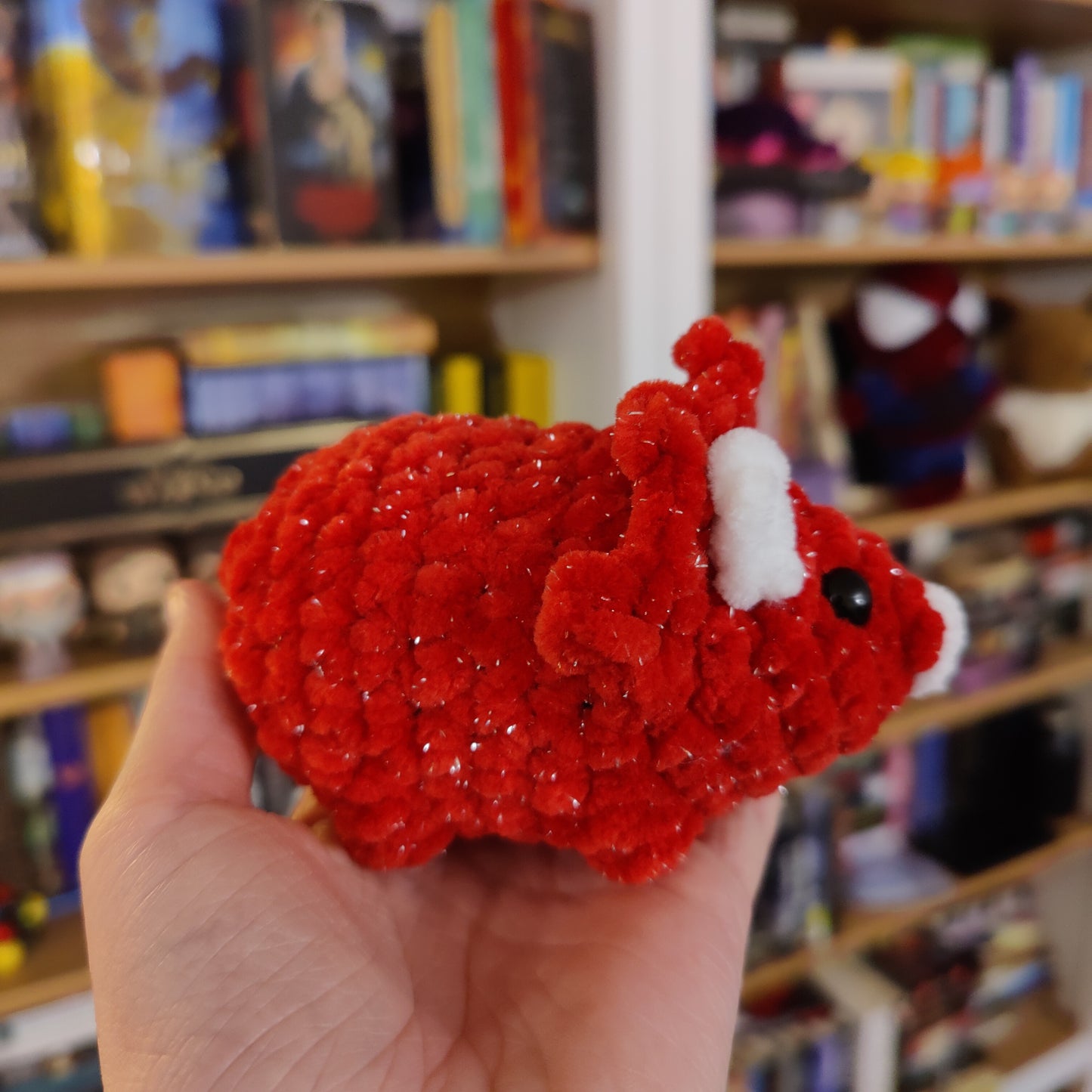 Mini Triceratops Christmas Edition Crochet Plushie