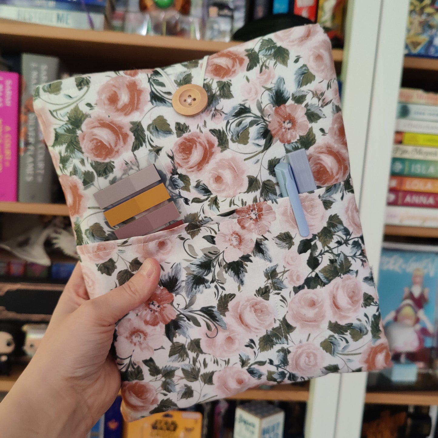 Book Sleeve Padded with Annotation Pocket Rose