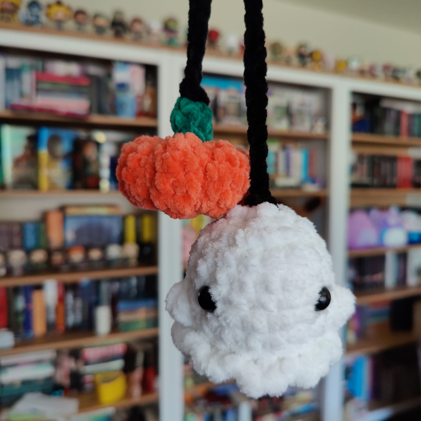 Halloween Ghost and Pumpkin Car Charm