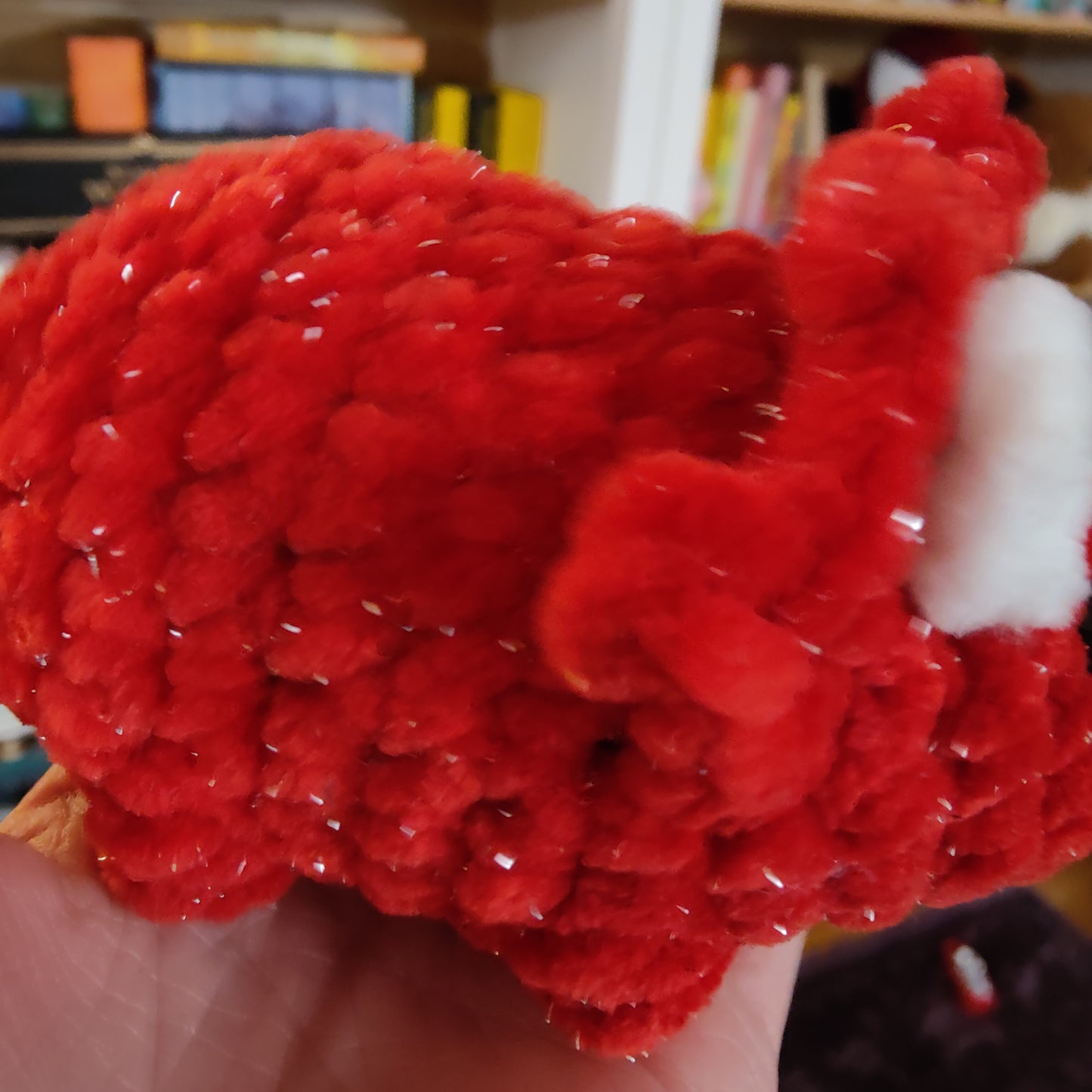 Mini Triceratops Christmas Edition Crochet Plushie