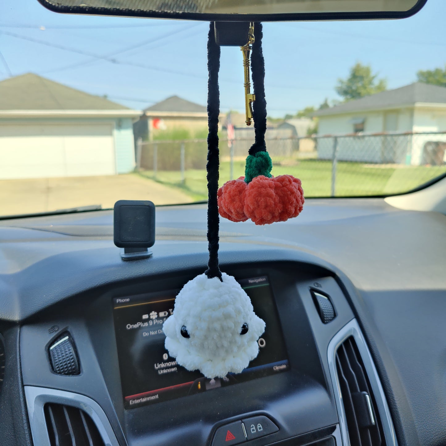 Halloween Ghost and Pumpkin Car Charm