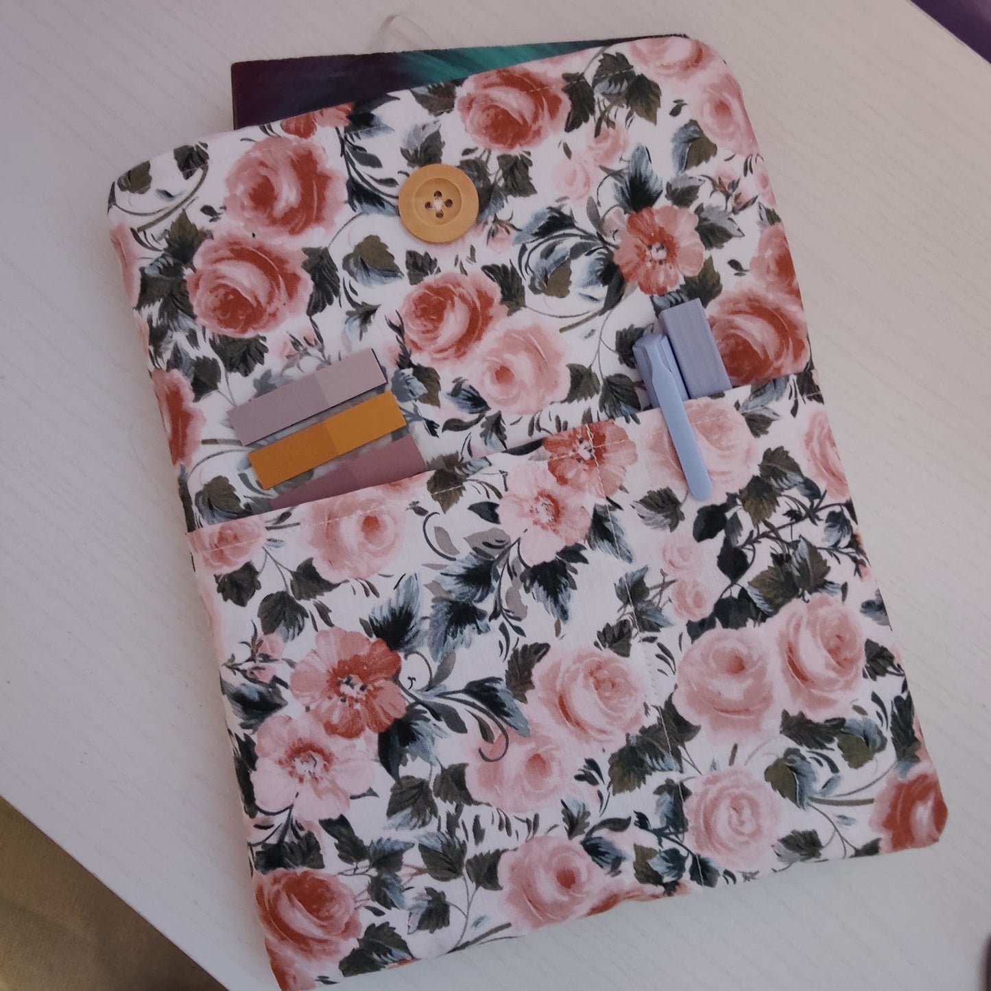 Book Sleeve Padded with Annotation Pocket Rose