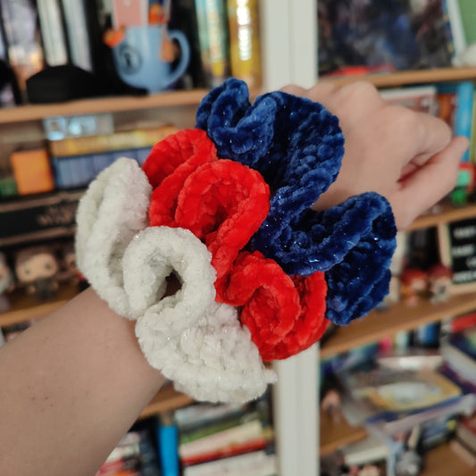 4th of July Velvet Crochet Hair Scrunchies 3-Pack