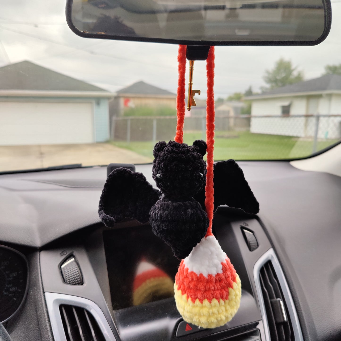 Halloween Bat and Candy Corn Car Charm