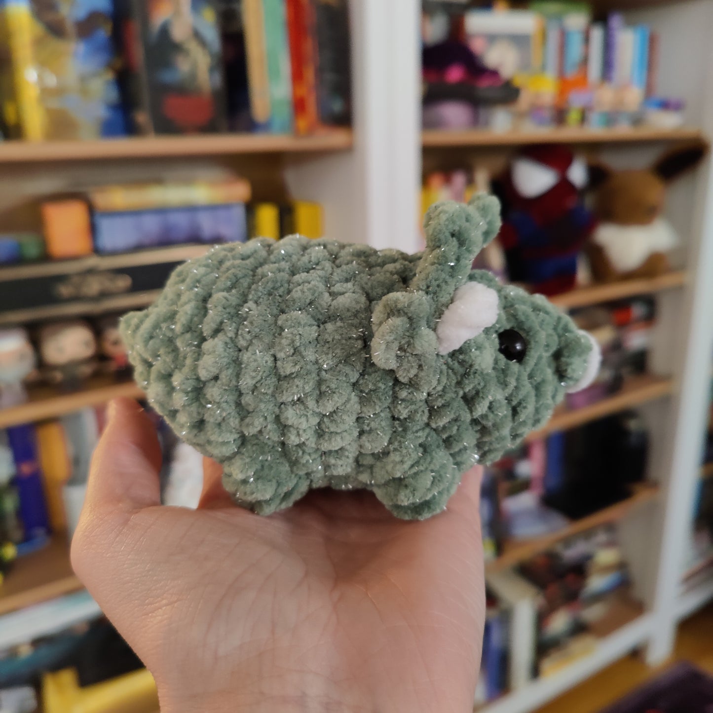 Mini Triceratops Christmas Edition Crochet Plushie