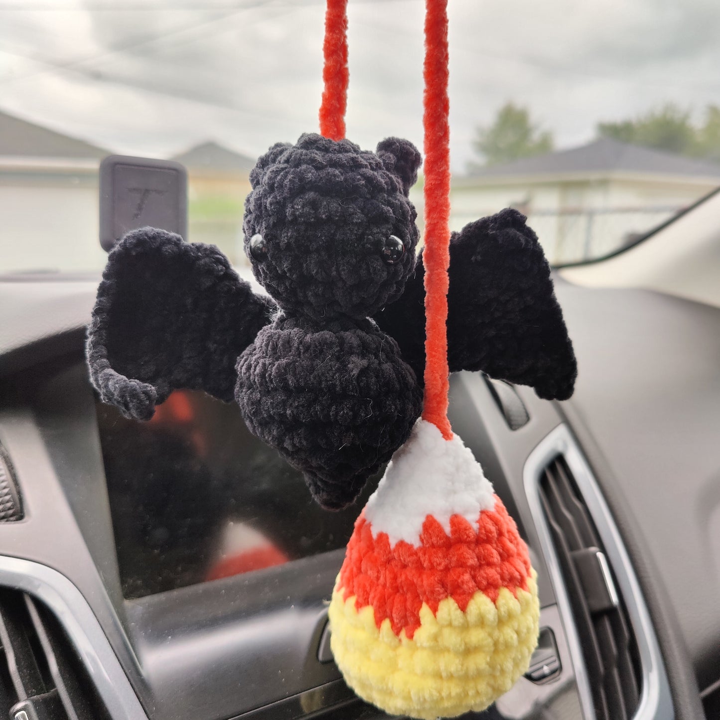 Halloween Bat and Candy Corn Car Charm