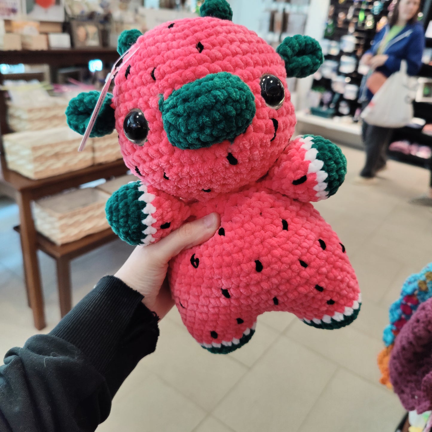 Watermelon Cow Crochet Stuffed Animal Plushie