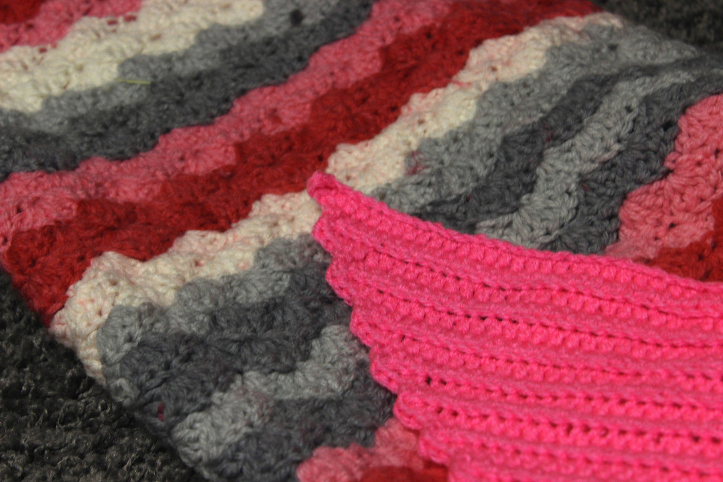 Pink and Grey Mermaid Tail Blanket