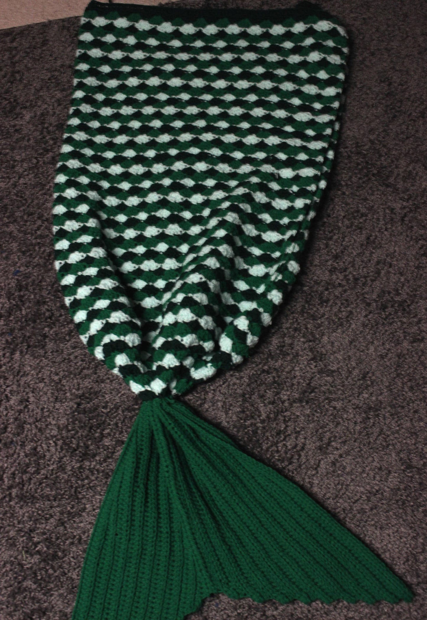 Green Mermaid Tail Blanket