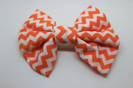 Orange Chevron Hair Bow