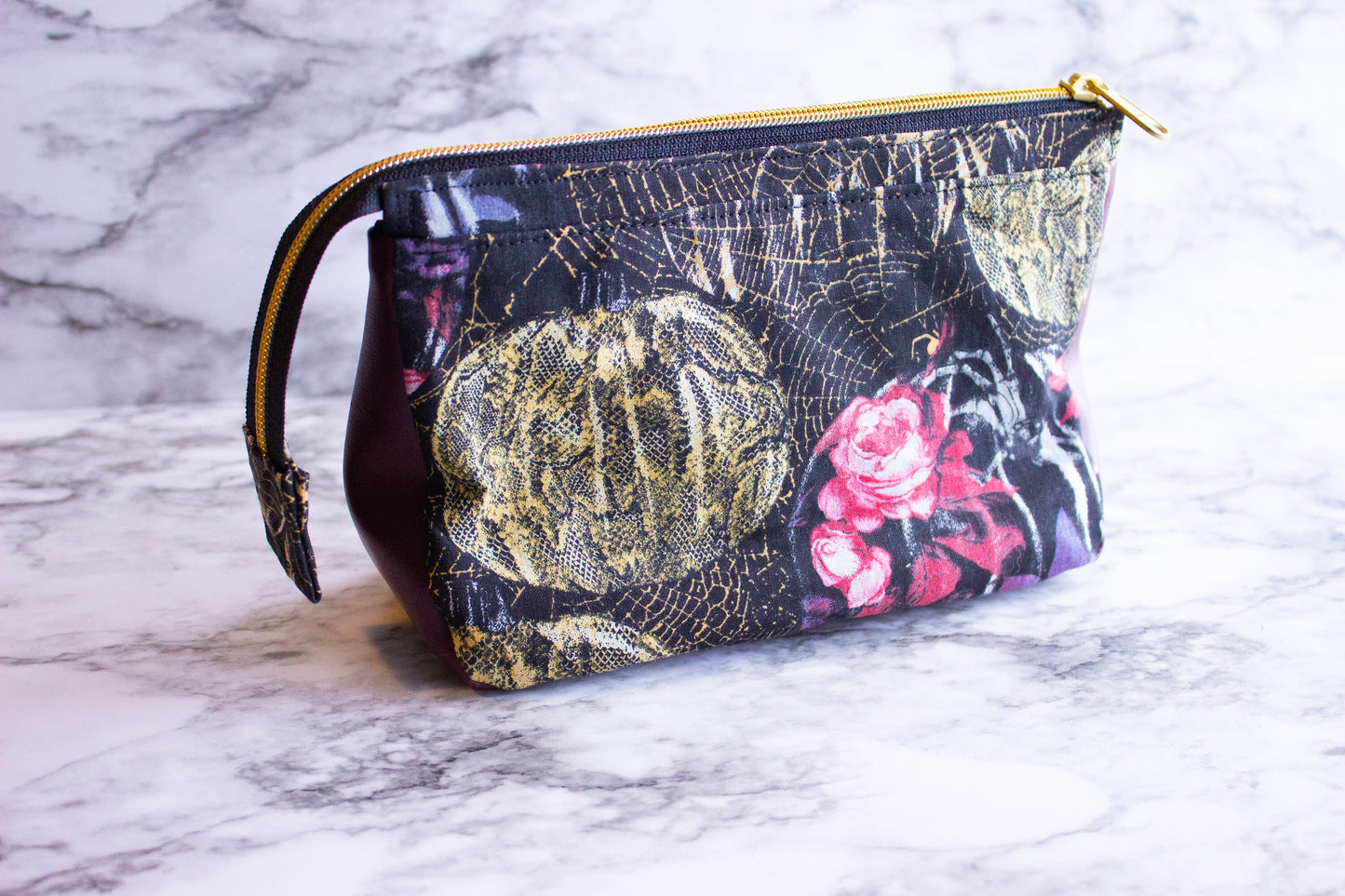 Floral Pumpkin Zippered Pouch